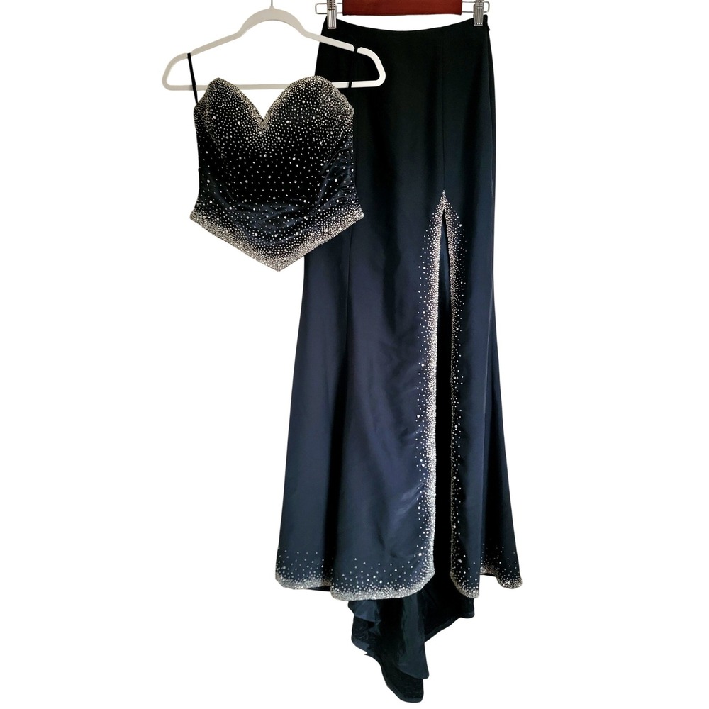 Prima Donna 2 Pcs Set Beaded Rhinestone Corset Prom Pageant Gown Formal Dress 2